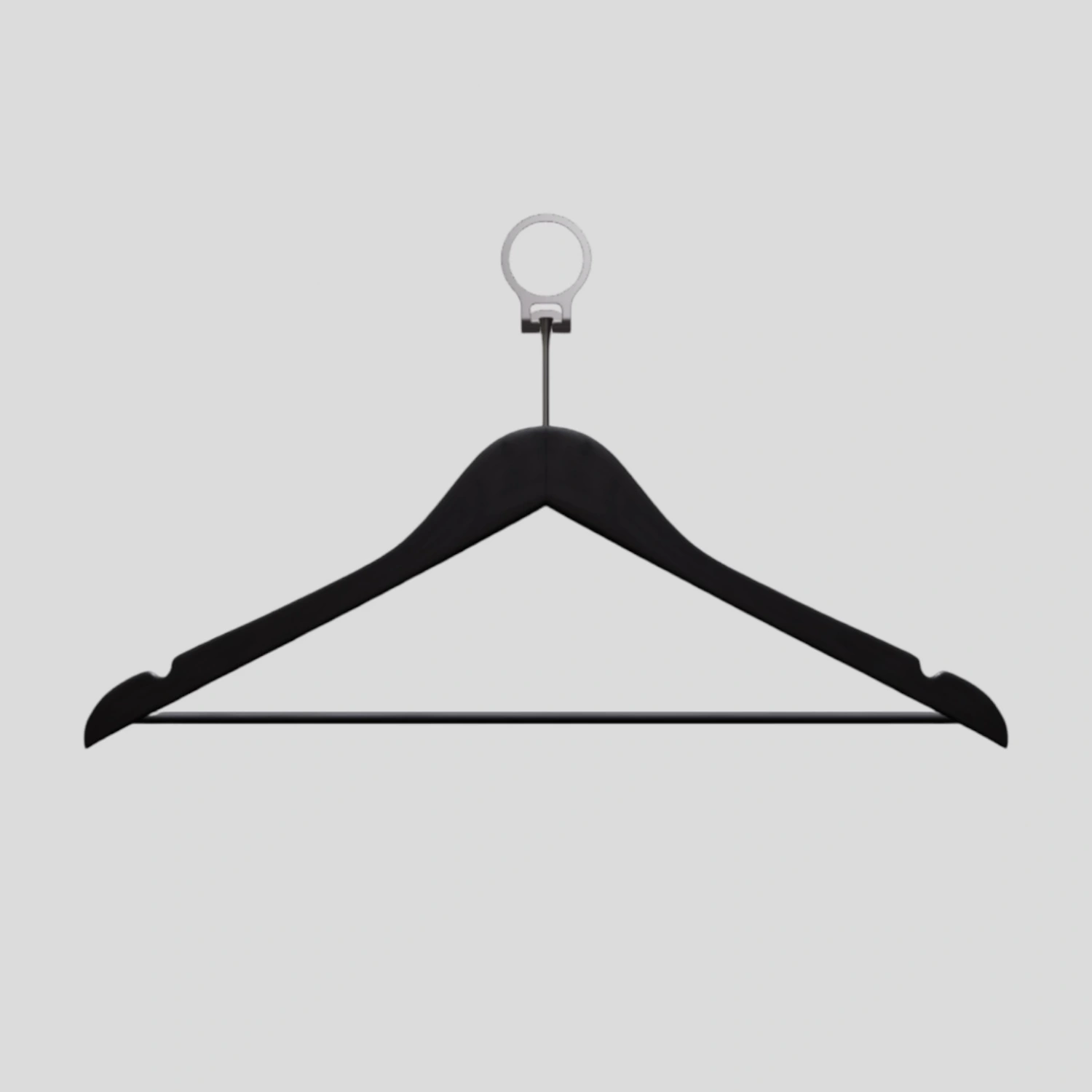 Siyah Ahşap Otel Elbise Pantolon Askısı