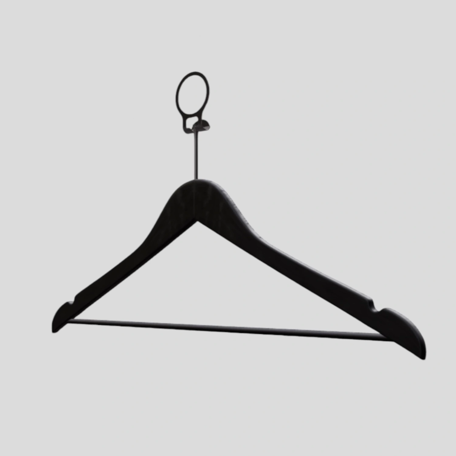 Siyah Ahşap Otel Elbise Pantolon Askısı