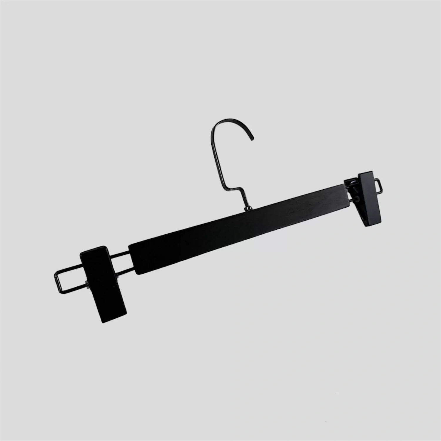 Siyah Ahşap Siyah Lama Kancalı Pantolon Etek Askısı