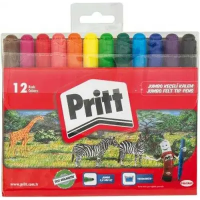 Pritt-Keçeli Kalem 12 Renk Jumbo
