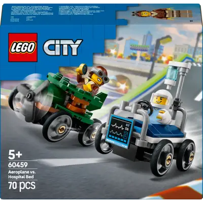 LEGO City Uçak, Hastane Yatağına Karşı Yarış Arabası Paketi Soapbox Yarışı Oyuncağı