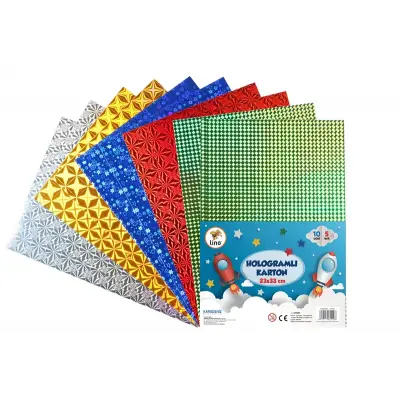 LİNO HOLOGRAMLI KARTON 5 RENK 10LU
