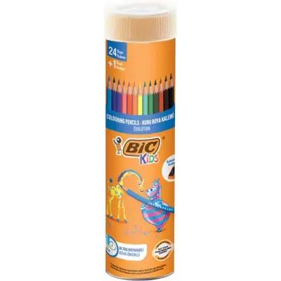Bic Evolution Kuru Boya Kalemi 24+1 Metal Tüp