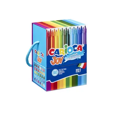 CARİOCA JOY SÜPER YIKANABİLİR KEÇELİ BOYA KALEMİ 60LI (SERT KUTU)