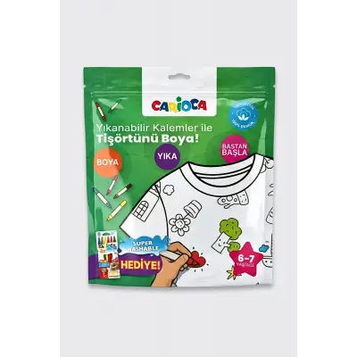 CARİOCA BOYANABİLİR TİŞÖRT KEÇELİ  KALEM HEDİYELİ 6-7 YAŞ