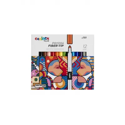 CARİOCA PLUS PRISMA FİBER UÇ KEÇELİ BOYA KALEMİ 12Lİ