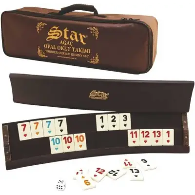 Star Ağaç Oval Okey Takımı