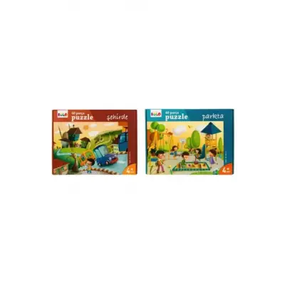 Yer Puzzle 40 Parça 2 Li Set ( Şehirde - Parkta )