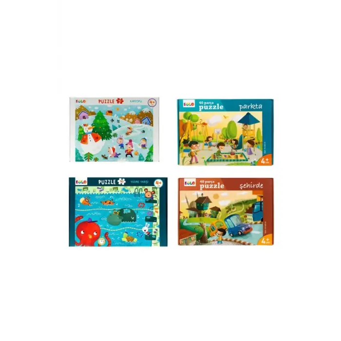 40 Parça Puzzle 4 Lü Set