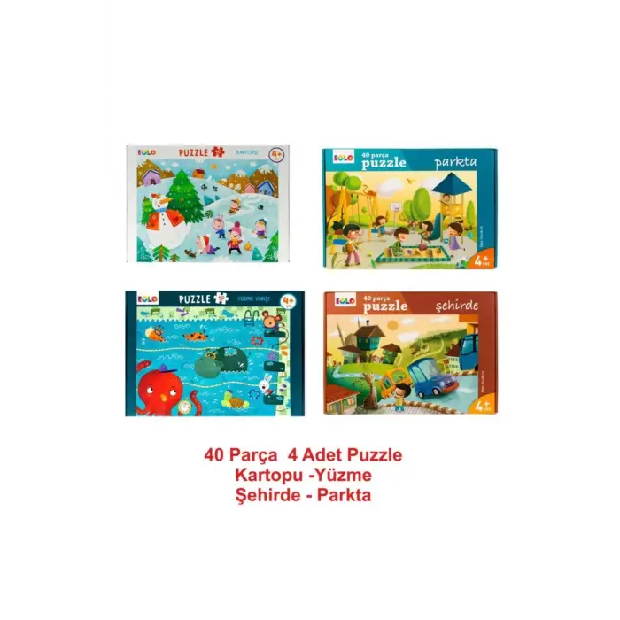 40 Parça Puzzle 4 Lü Set