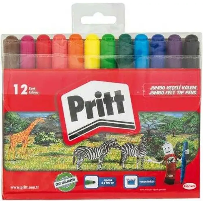 Pritt-Keçeli Kalem 12 Renk Jumbo