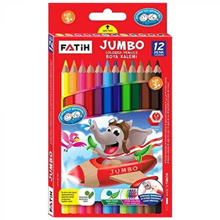 Fatih Kuru Boya Kalemi Jumbo 12li