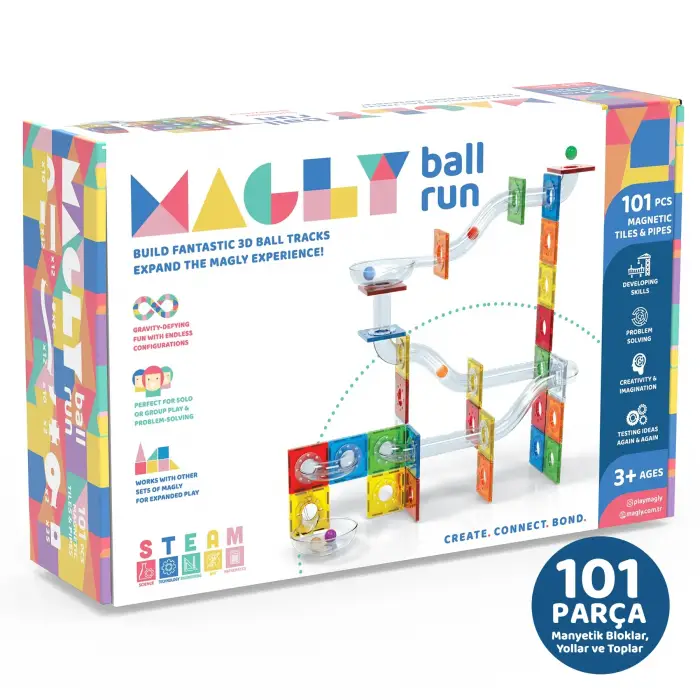 Magly Ball Run Parkur Oyunu 101 Parça Manyetik Yapı Seti