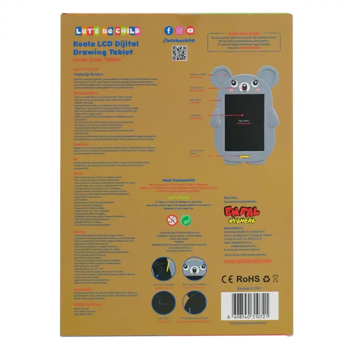 Lets be Child Koala Çizim Tableti 8.5 inç