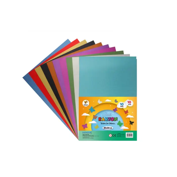 LİNO SİMLİ KARTON 250 GR. 10LU KARIŞIK RENK