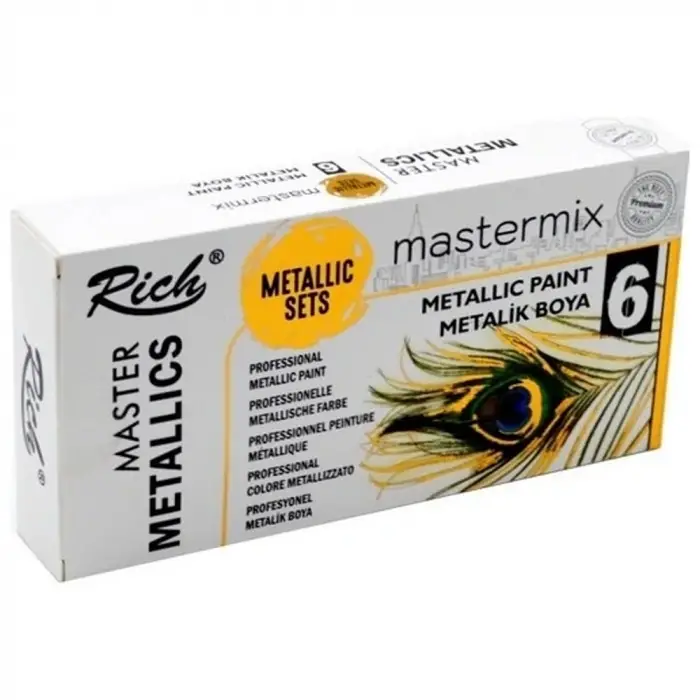 Rich Mastermix Metalik Akrilik Boya 60 CC 6 Lı Set