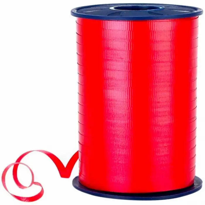 Düz Rafya Şerit 200 m 8 mm Kırmızı