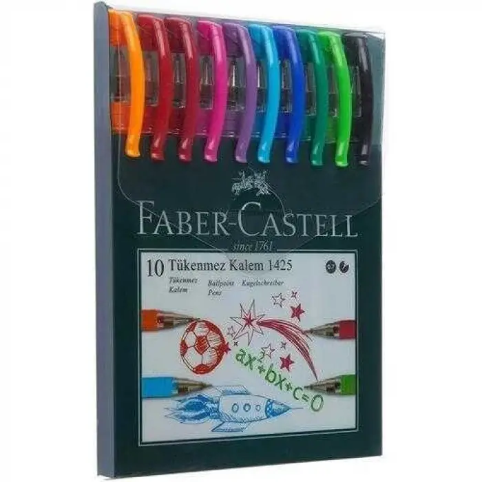 Faber-Castell  Tükenmez Kalem Ailesi 10lu Renkli