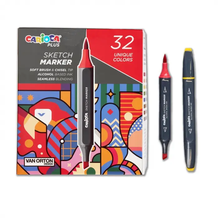 CARİOCA PLUS SKETCH MARKER ÇİFT TARAFLI ÇİZİM KALEMİ 32 RENK