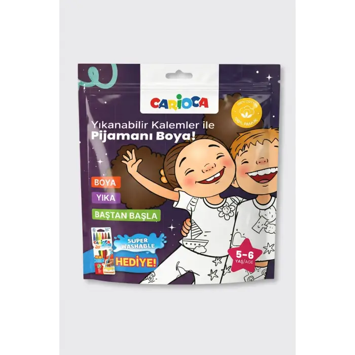 CARİOCA BOYANABİLİR PİJAMA KEÇELİ KALEM HEDİYELİ 5-6 YAŞ