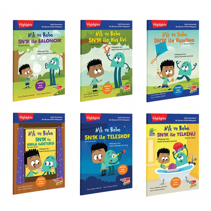 Saklı Nesnelerle İlk Okuma STEM Hikâyeleri Nik ve Robo 5N1K 12lı Set