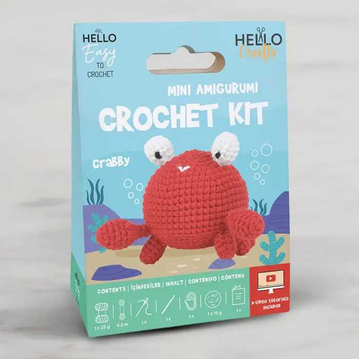 Tığ İşi Mini Amigurumi Kiti-Crabby