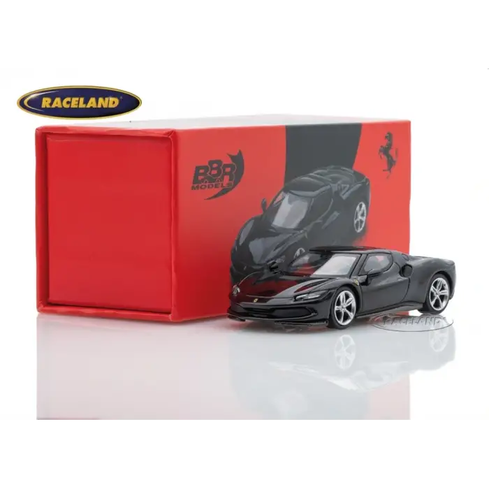 MİNİ GT 1/64 BBR FERRARİ 296 GTB NERO DAYTONE