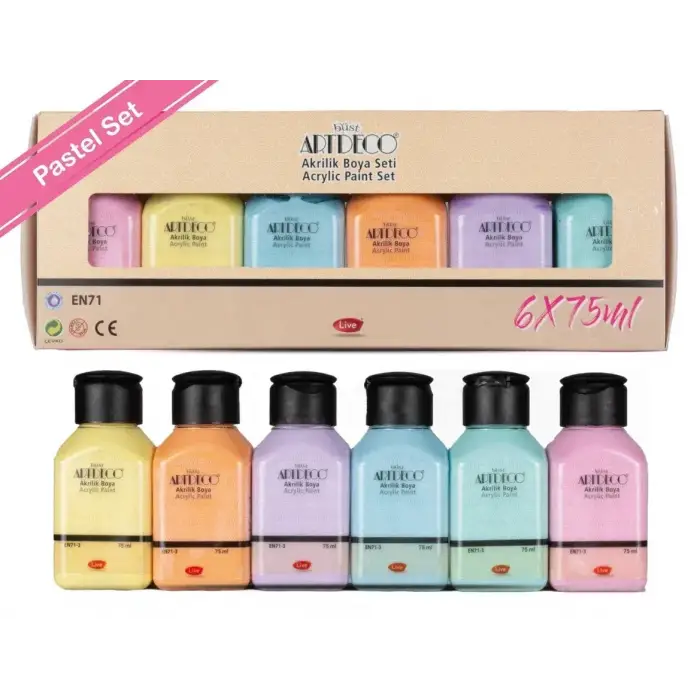 Artdeco Akrilik Boya 6x75 ML Set Pastel Renkler