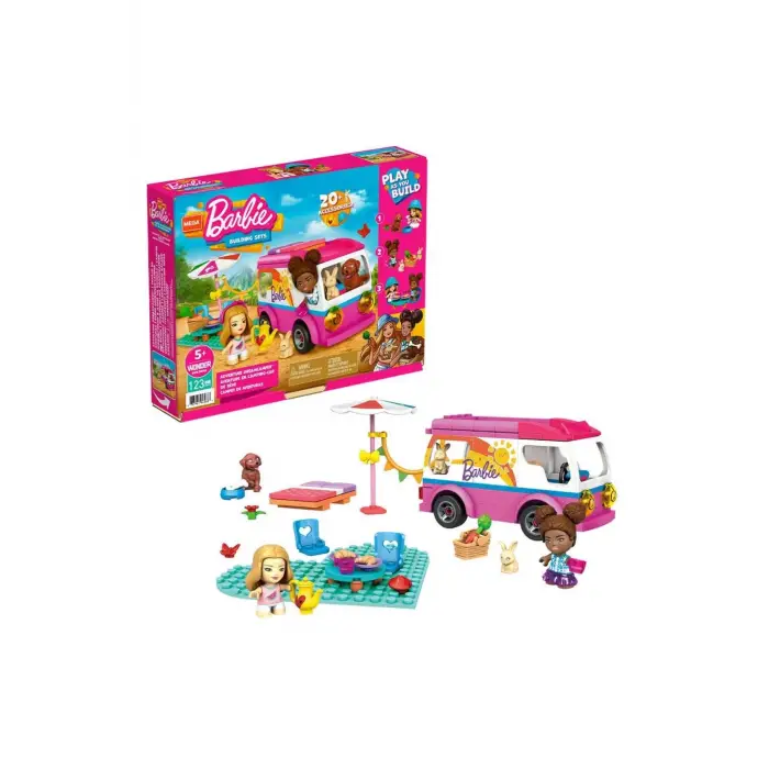 Barbienin 2 Mini Figürü Ve Mini Hayvan Figürü Mega Karavanı Oyun Seti Gwr35