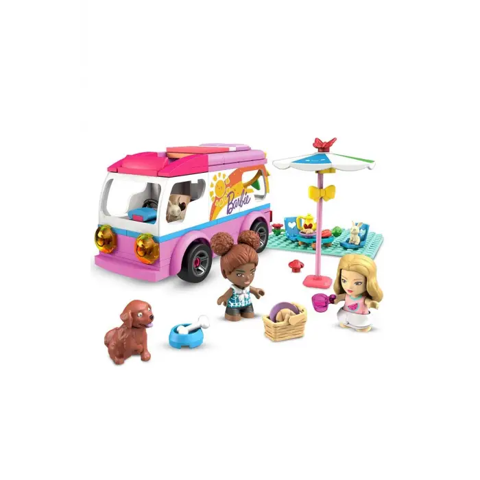 Barbienin 2 Mini Figürü Ve Mini Hayvan Figürü Mega Karavanı Oyun Seti Gwr35