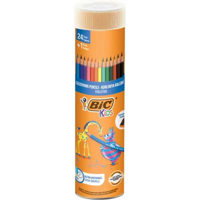 Bic Evolution Kuru Boya Kalemi 24+1 Metal Tüp