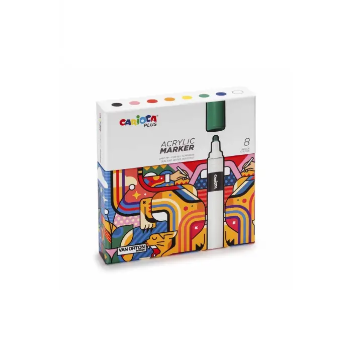 CARİOCA PLUS AKRİLİK MARKER 8Lİ (SERT KUTU)