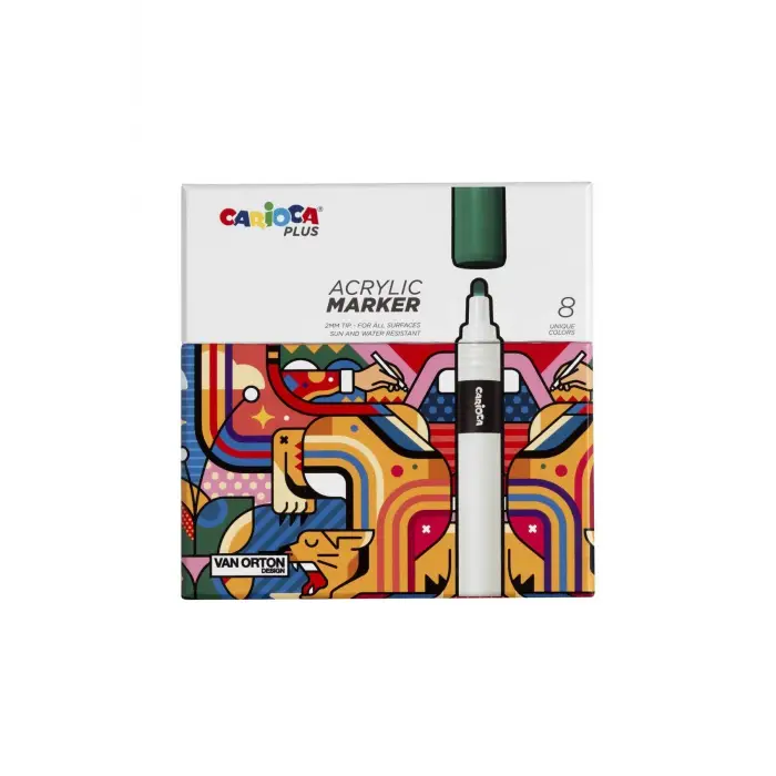 CARİOCA PLUS AKRİLİK MARKER 8Lİ (SERT KUTU)