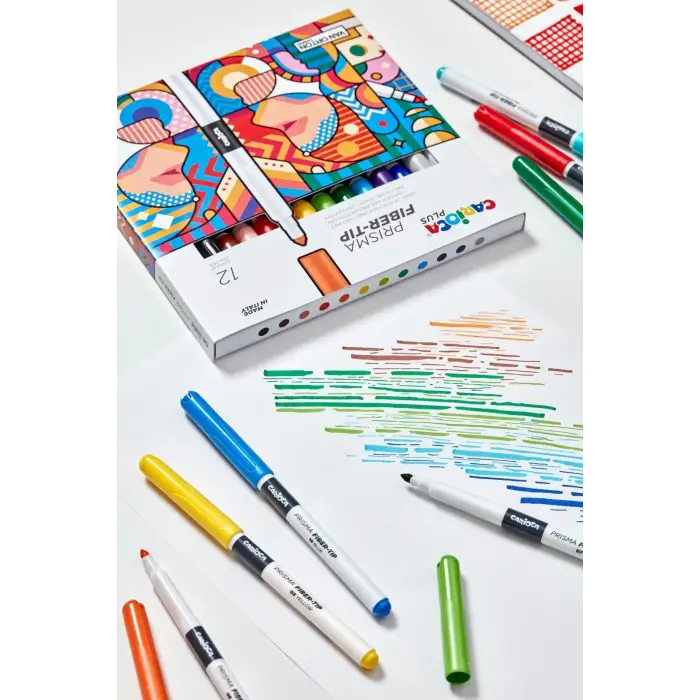 CARİOCA PLUS PRISMA FİBER UÇ KEÇELİ BOYA KALEMİ 12Lİ