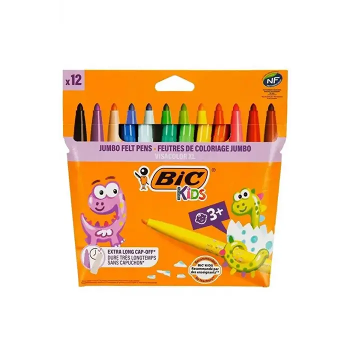 Bic Kids Visacolor XL Jumbo Yıkanabilir Keçeli Boya Kalemi 12