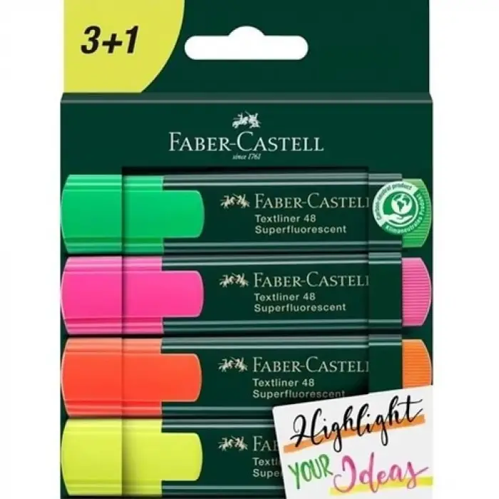 Faber-Castell Fosforlu Kalem, 4 Lü