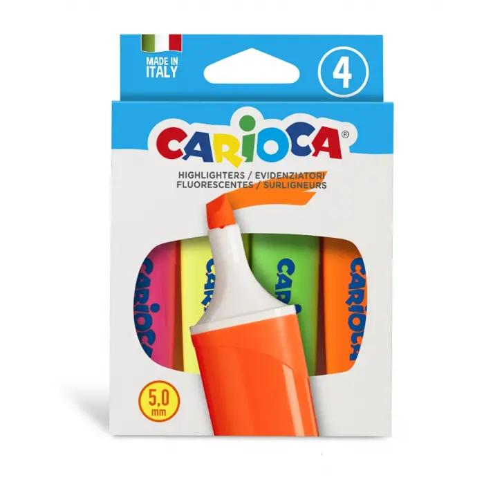 CARİOCA FOSFORLU İŞARETLEME KALEMİ 4LÜ 4 RENK
