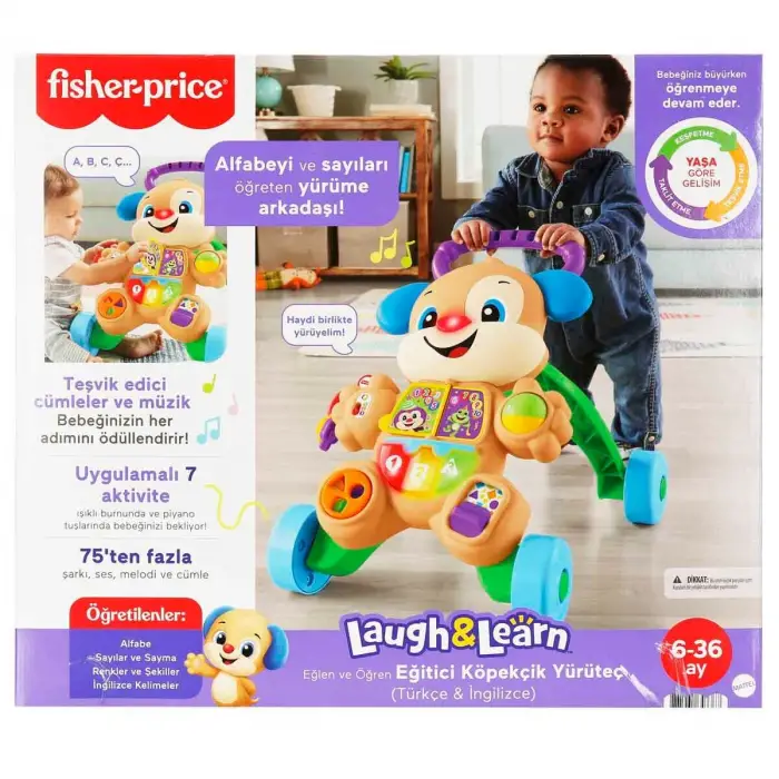 Fisher Price Türkçe ve İngilizce Eğitici Köpekçik Yürüteç