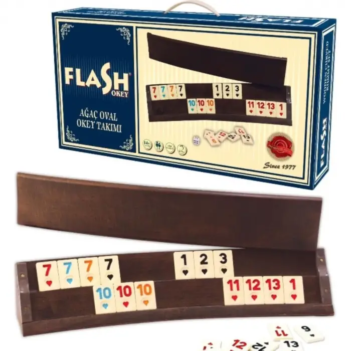 Flash Oval Ağaç Okey Takımı