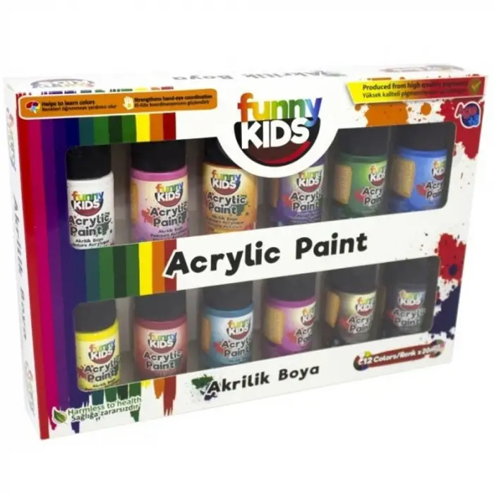 Funny Kids Akrilik Boya 20 ml 12 Renk