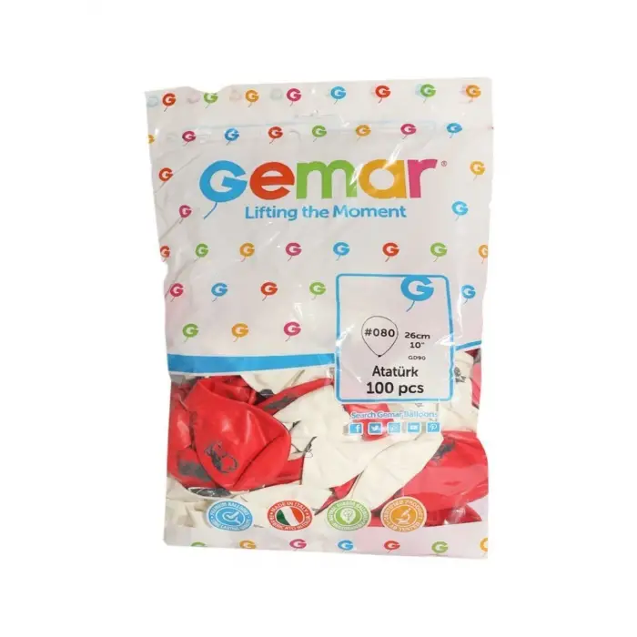Gemar Atatürk görselli balon 100 adet