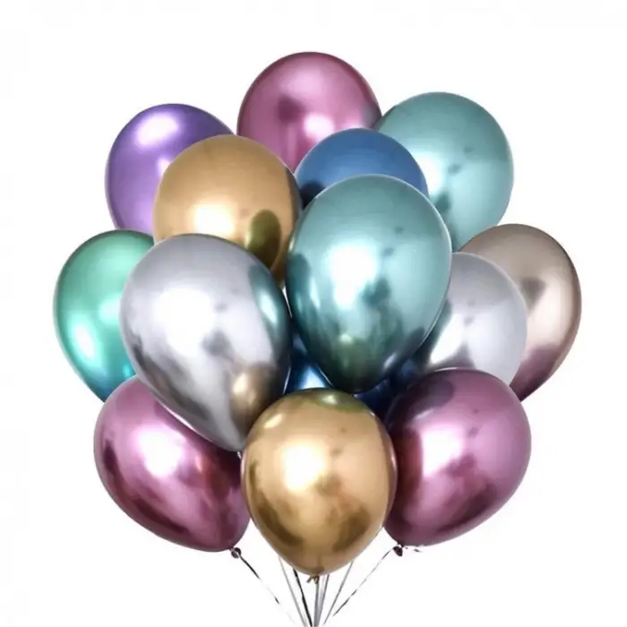 Gemar Balon 13 İnc Shiny Mix Krom Balon 50Li Paket