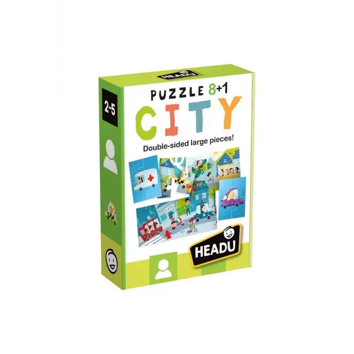 Headu Puzzle 8+1 Cıty (2-5 Yaş)