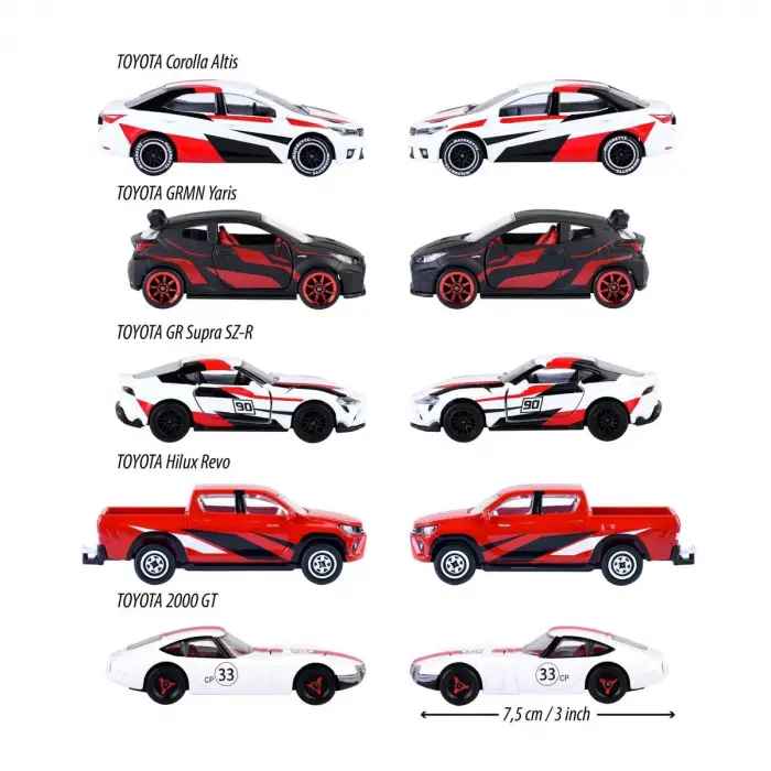 Majorette toyota racing 5,li gift pack supra