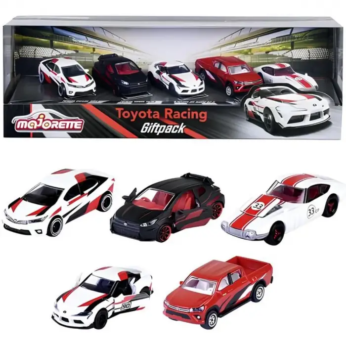 Majorette toyota racing 5,li gift pack supra