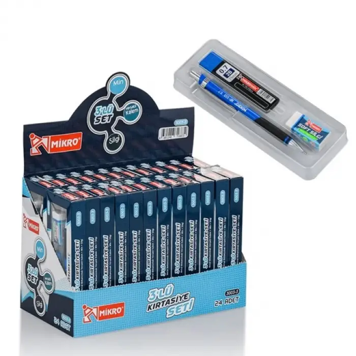 Mikro 3Lü Kırtasiye Seti 0.7Mm