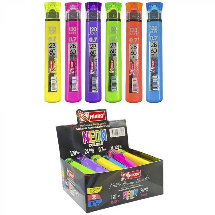 Mikro Neon Renkler 0.7mm 120li uç