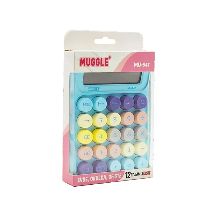 Muggle Mu-547 12 Haneli Hesap Makinesi Renkli