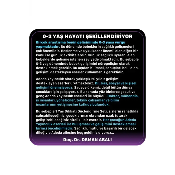 Osman Abalı Dikkati Güçlendirme Seti 1 Yaş