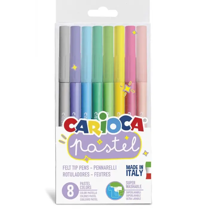 Pastel Renk Keçeli Boya Kalemi 8li